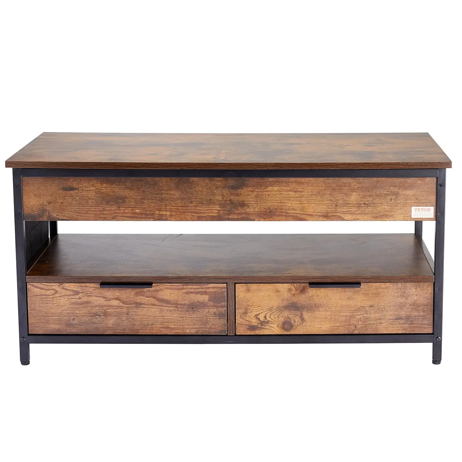 Mesa de centro Lift Top - Mesa de centro retangular de 39,4" com luz e USB, marrom