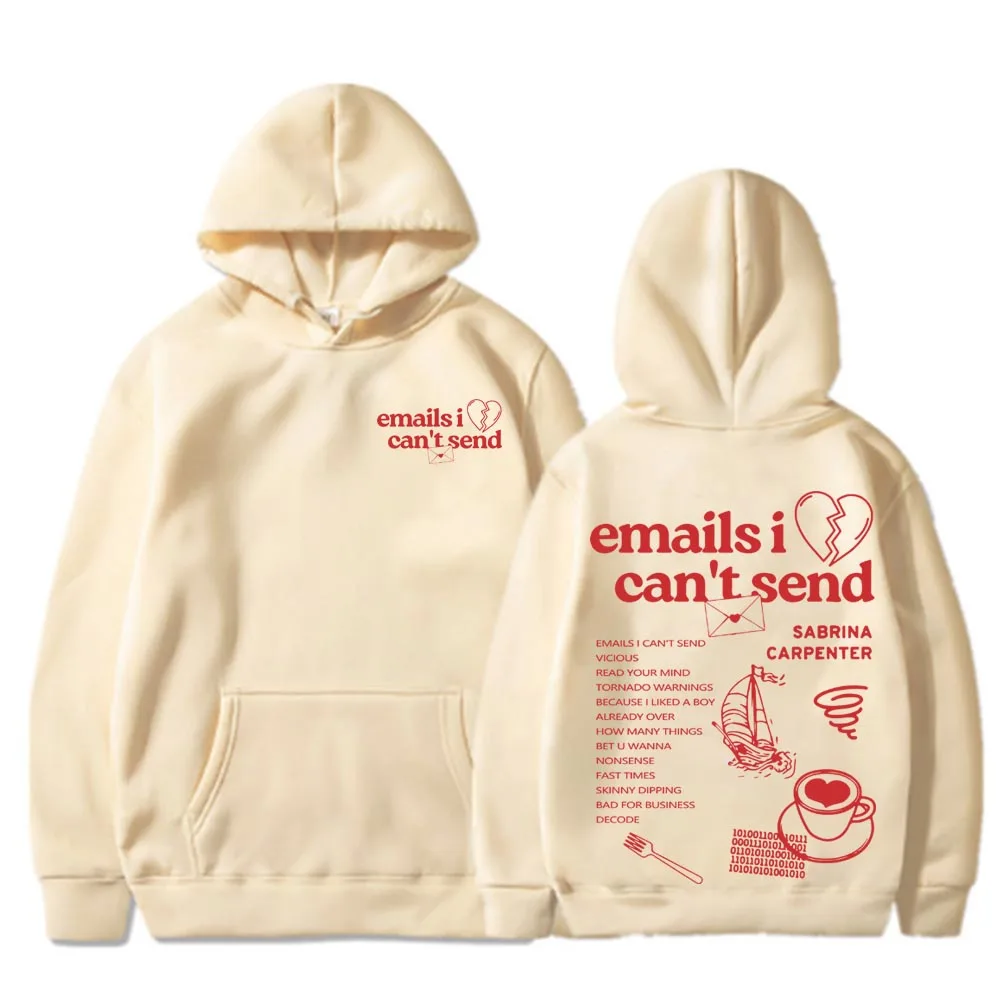 Sabrina Carpenter Nonsense Emails I Can‘t Send Hoodies Women\'s Hoodie Harajuku Long Sleeve Sweatshirts Unisex Fan Gift