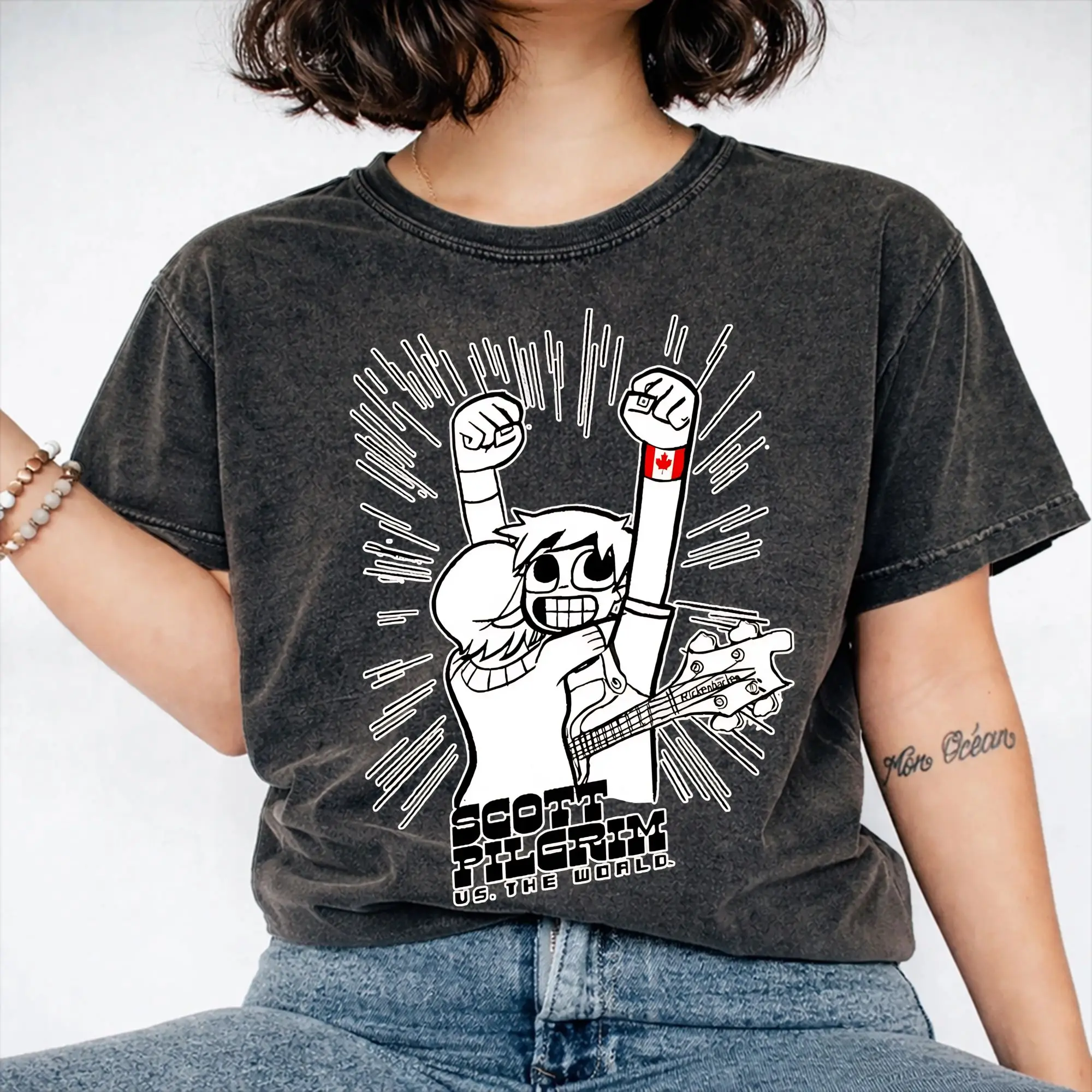 Harajuku Washed Shirt  Scotts Pilgrims vs The World Merch Retro T Shirt Harajuku  Streetwear Short Sleeve Summer Tee Shirt