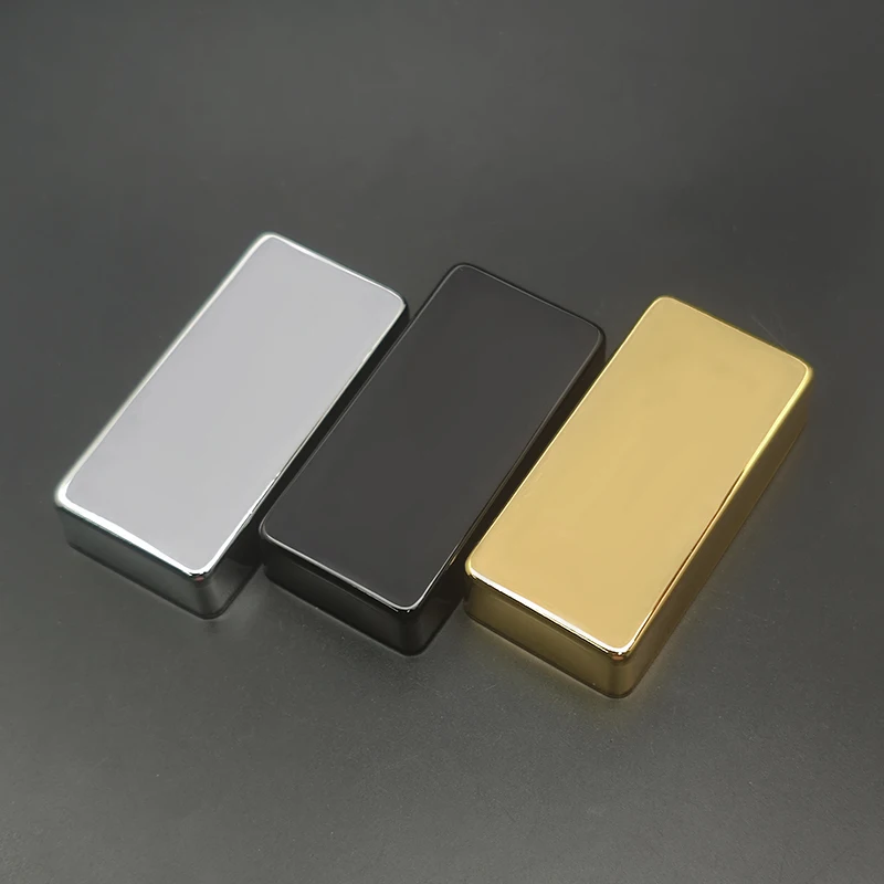 2Pcs 7-String Sealed Brass 80x39mm Pickup Covers /Lid/Shell/Top for Electric Guitar/Metal Guitar Humbucker Covers Gold/Chrome