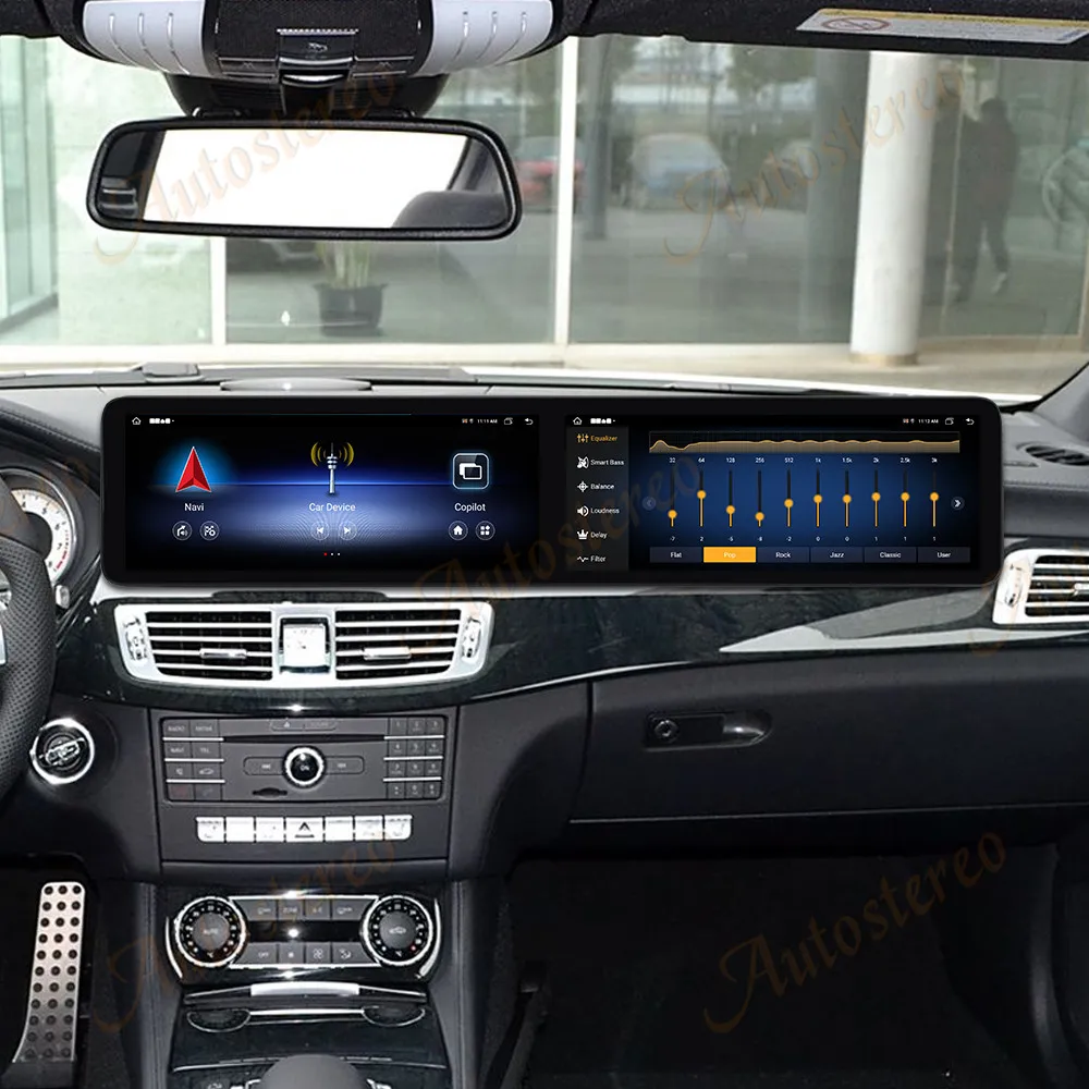 

25-дюймовый двойной экран Android 14 для Mercedes Benz CLS 2015-2017 Автомобильный GPS-навигатор Мультимедийный плеер Автомобильный радиоприемник Тепловой блок