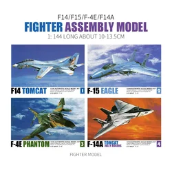 1/144 Assembly Fighter Model USA F14 Tomcat F15 Eagle F-4E Phantom Plastic Simulation Military Aircraft Miniature Collection Toy