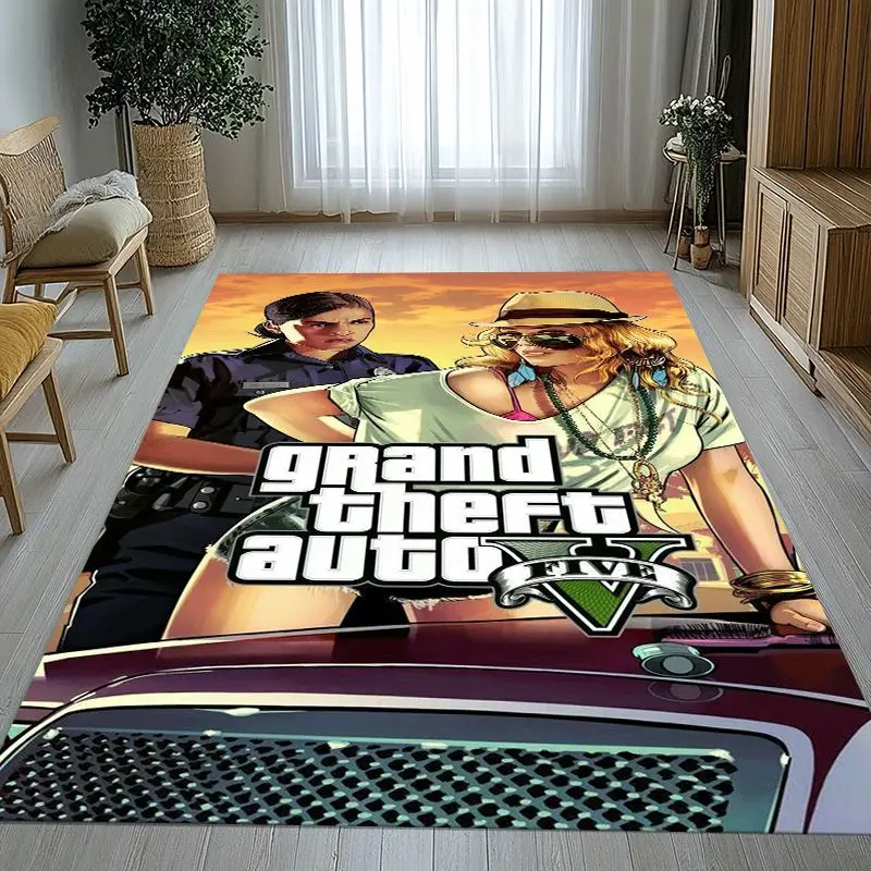 Vintage Game G-GTA San Andreas Area Rug,Soft Non-Slip Carpet Mat for Living Room Bedroom Playroom,Sofa Floor Rug,Home Decor Gift