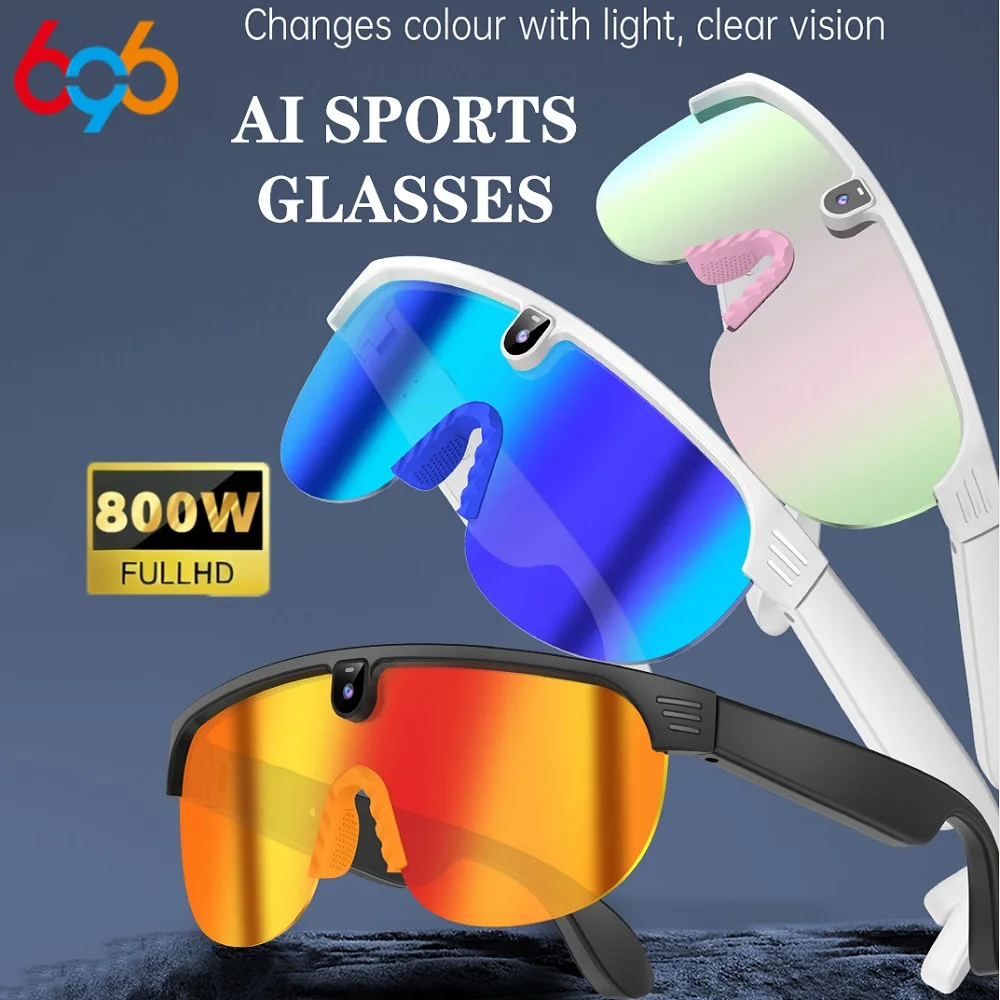

AI Sport Glasses Bicycle Motorcycle Driver Recorder Walk Camera Translation Music HD Video Action Camera Sunglasses Men Outdoor