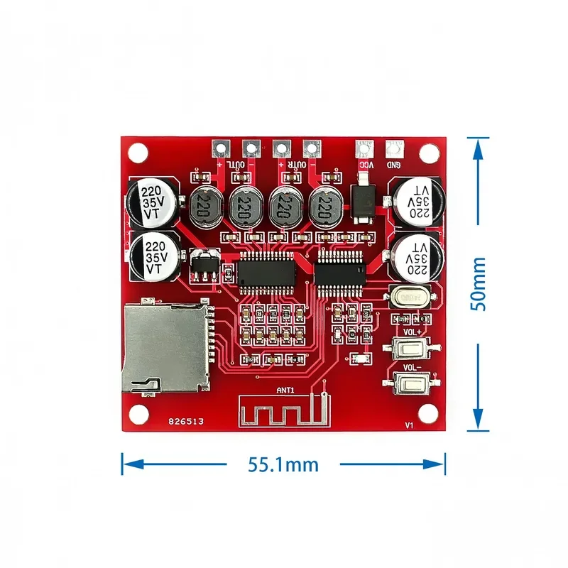 

XH-A233 15W X 2 for Bluetooth 4.2 Digital power amplifier board Stereo TF Card Play 12v~24v Audio Amp