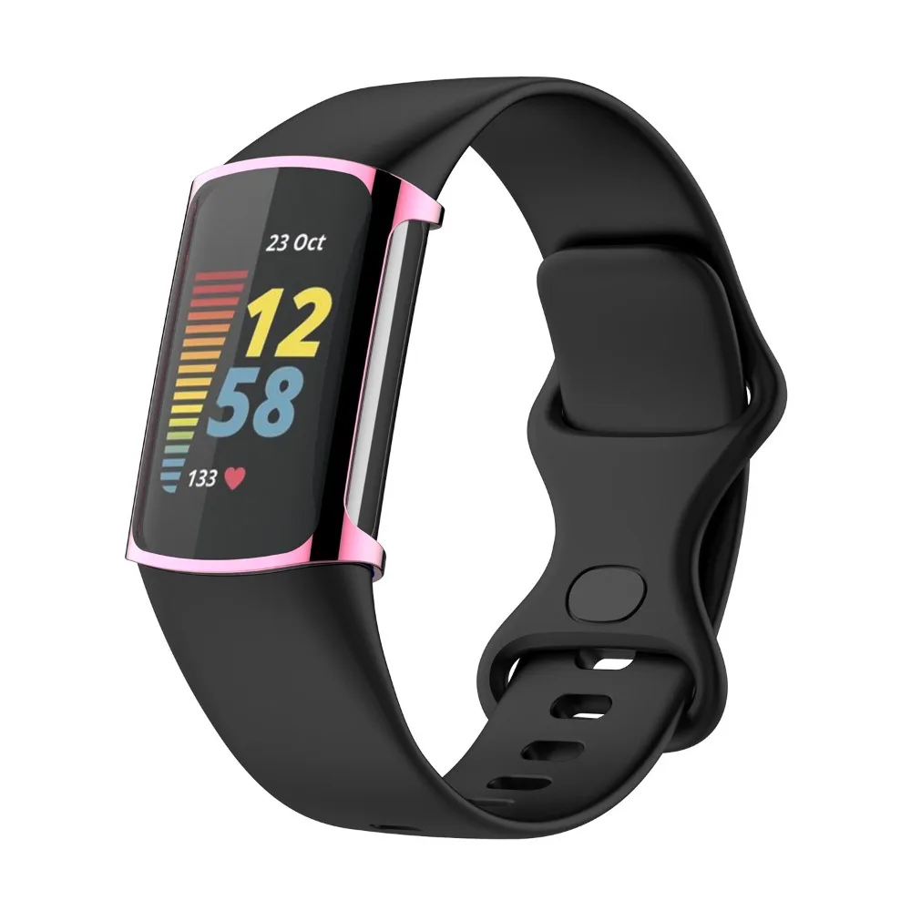 New Full Cover TPU Case Smart Bumper Screen Protector Watchband Accessories Protective Shell for Fitbit Charge 6/5