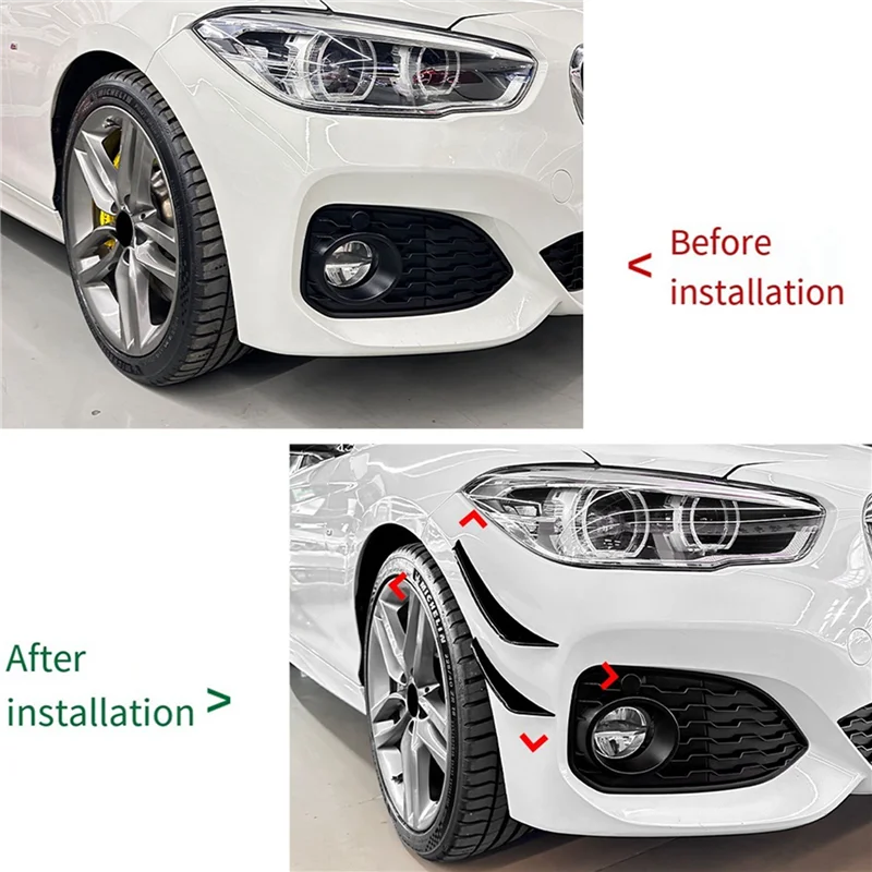 Parachoques delantero de coche, alerón divisor lateral exterior, embellecedor Canard para BMW 1 Series F20 F21 M Sport 2015-2019, fibra de carbono-T61C