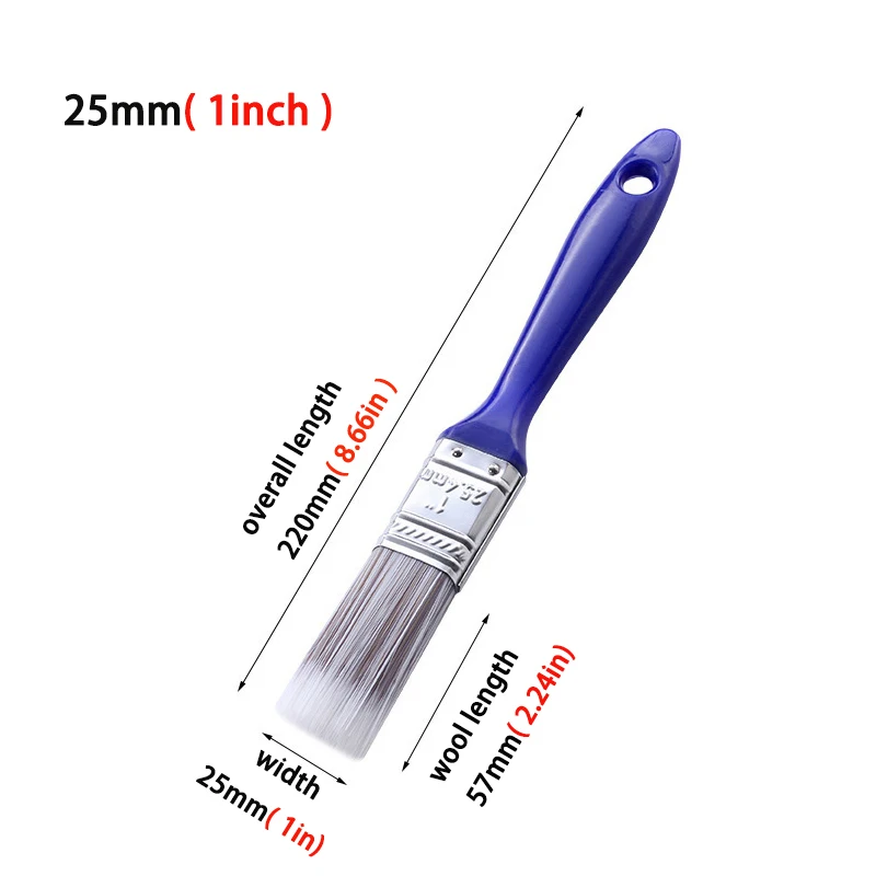 Blue Rubber Handle Sharpening Water-based Brush Tool Decoration Paint Coating Latex Cleaning Barbecue Baking Painting