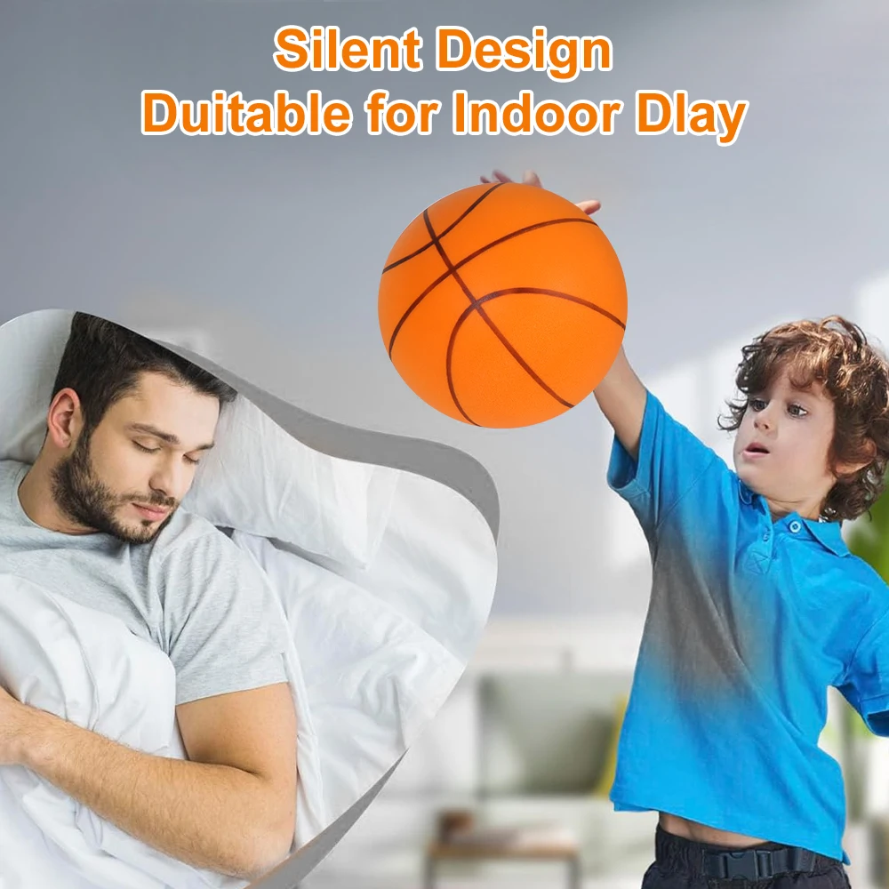 

2026 New Indoor Silent Basketball Kids Foam Basketball Bouncing No Noise Squeezable Mute Ball Lightweight Sports Silent Ball