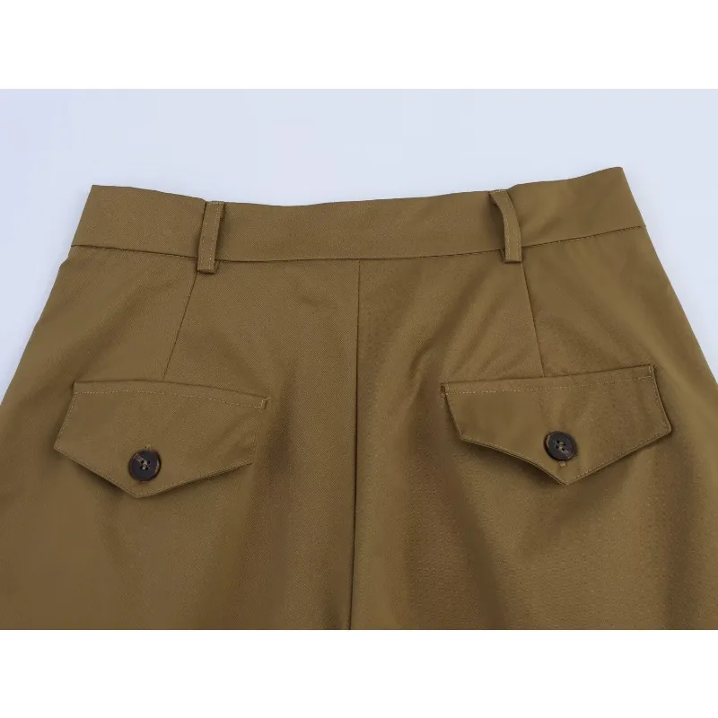 Gelitayon conjunto de camisa e shorts 2024 casual solto ajuste lapela bolso ao ar livre uso diário minimalista unisex roupa de duas peças