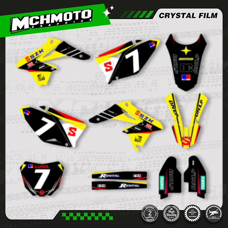 

MCHMFG Motorcycle Graphics Background Decals Sticker Kits For Suzuki 2010 2011 2012 2013 RMZ250 RM-Z RMZ 250 -2018