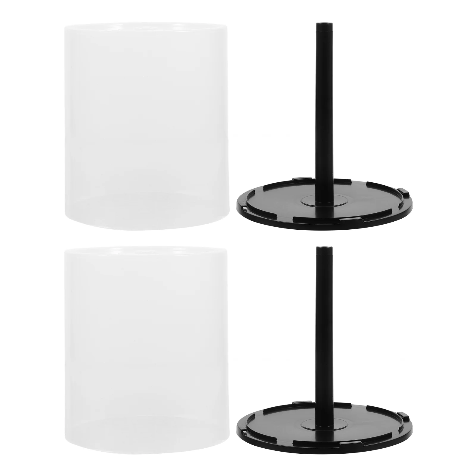 2 Pcs CD Storage Bin Fleece Units Empty Dvd Bucket Spindle Rack Container Pp Disc Holder