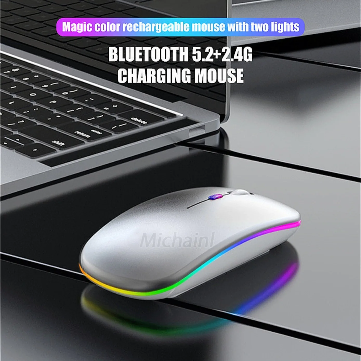 

Wireless Mouse For Laptop PC Bluetooth Rechargeable Mouses Wireless Computer Silent Mice LED Backlit Ergonomic Gaming Mouse