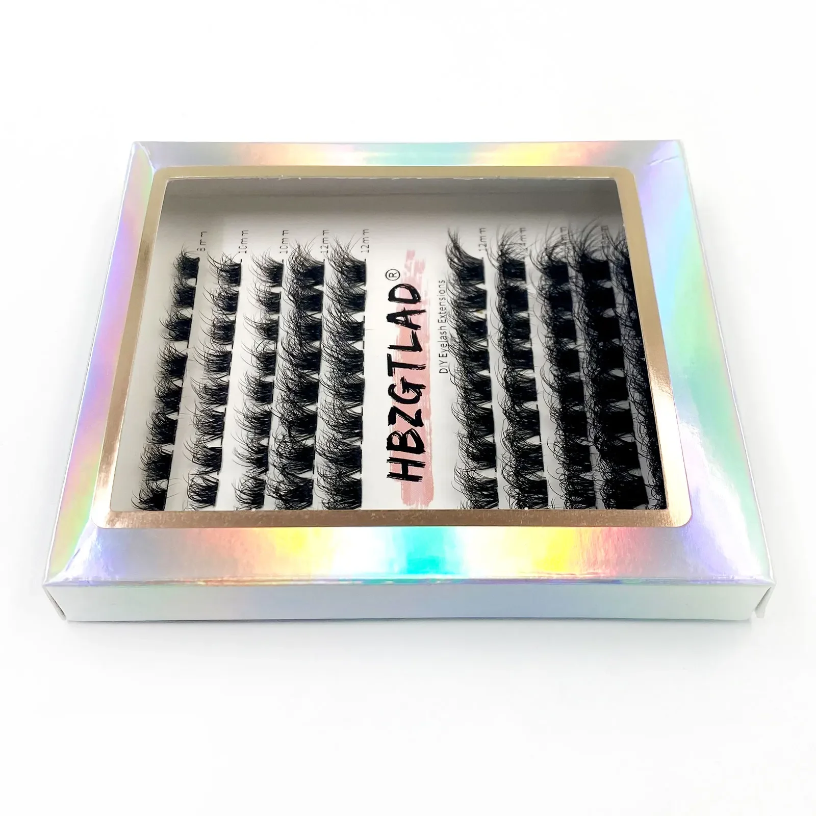 8d fofo único cluster cílios volume fãs cílios individuais haste transparente segmentado natural cílios falsos para extensão dos olhos