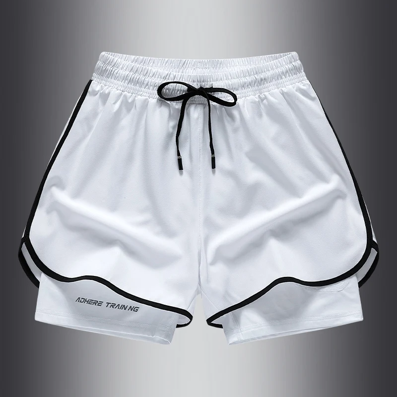 

Мужская летняя эластичная дышащая футболка-шорты для бега American Sle Baskeall, укороченная, с защитой от просвечивания...