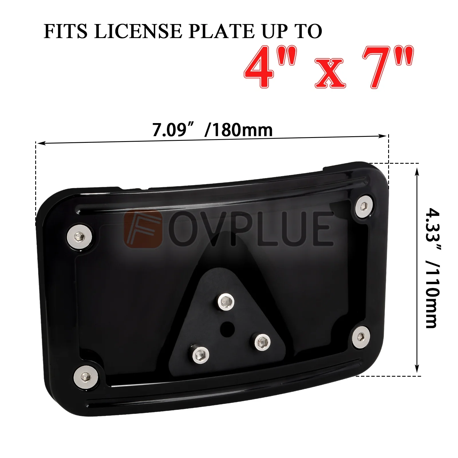 Motorcycle Curved License Plate Frame Mount Kit For Harley Softail Dyna Fat Boy Sportster 883 1200 Honda VTX1300R/S/T 1800R/S/T - view 6