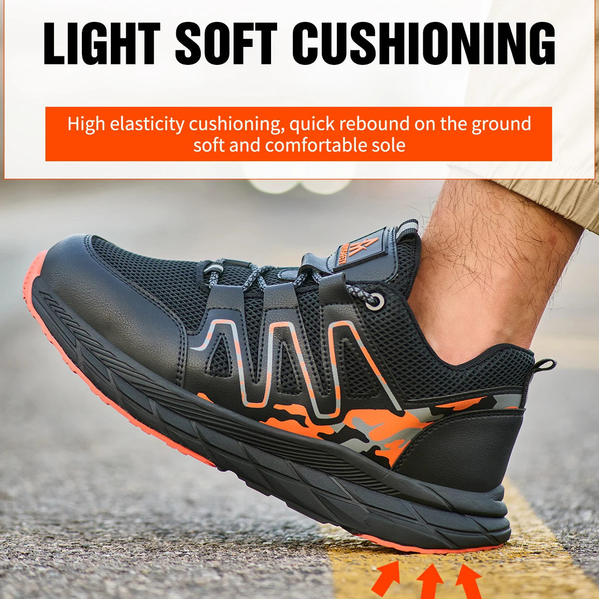 

Men Work Safety Shoes Anti-puncture Protective Shoes Men Indestructible Work Shoes Men Boots Lightweight Breathable Safety Boots