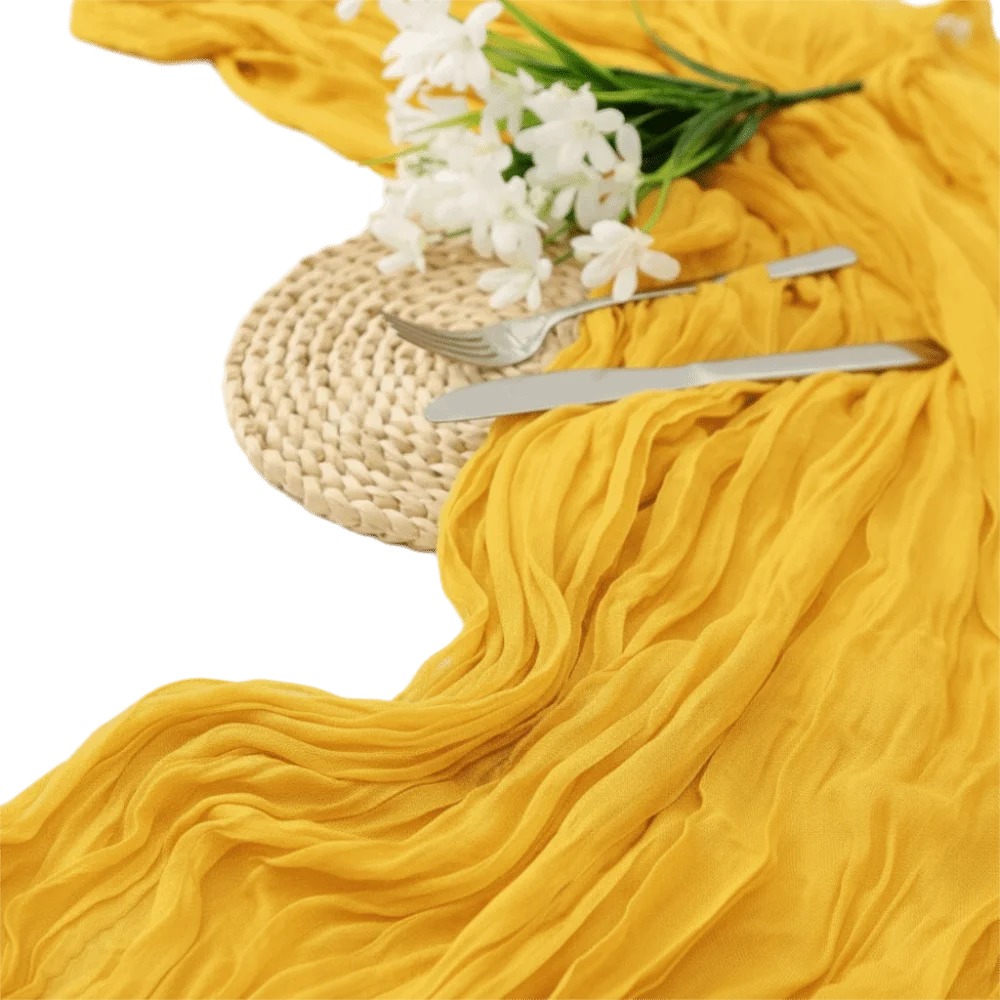 Gift Semi Sheer Cheesecloth Table Runner 35×70 Inch Polyester Boho Table Flag Boho Gauze Table Cloth Thanksgiving