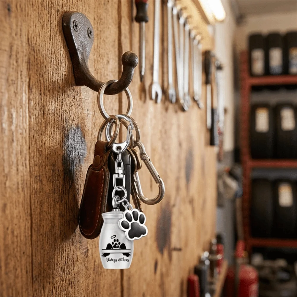 Waterproof Pet Urns Keychain Lightweight Hanging Cat Ashes Pendant Wear Resistant Small Pet Urns Funeral Memorials