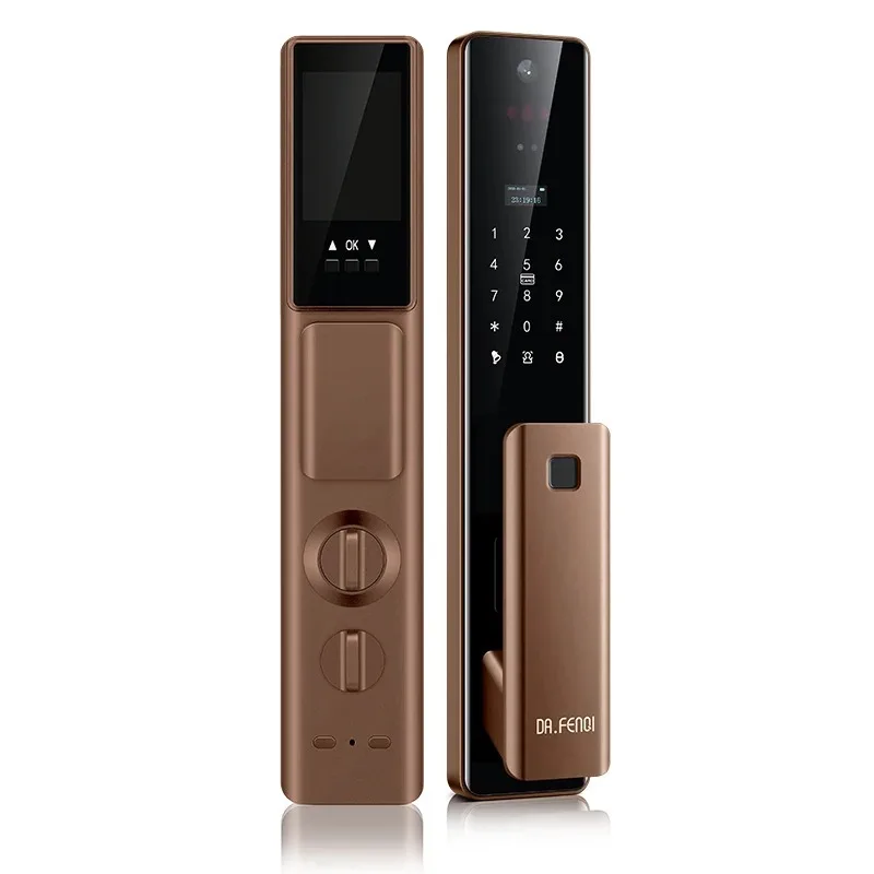 

3D Face & Fingerprint Recognition Smart Lock Tuya Wood Door Digital Combination Remote Unlock Aluminum SMT Wood Door Smart Lock