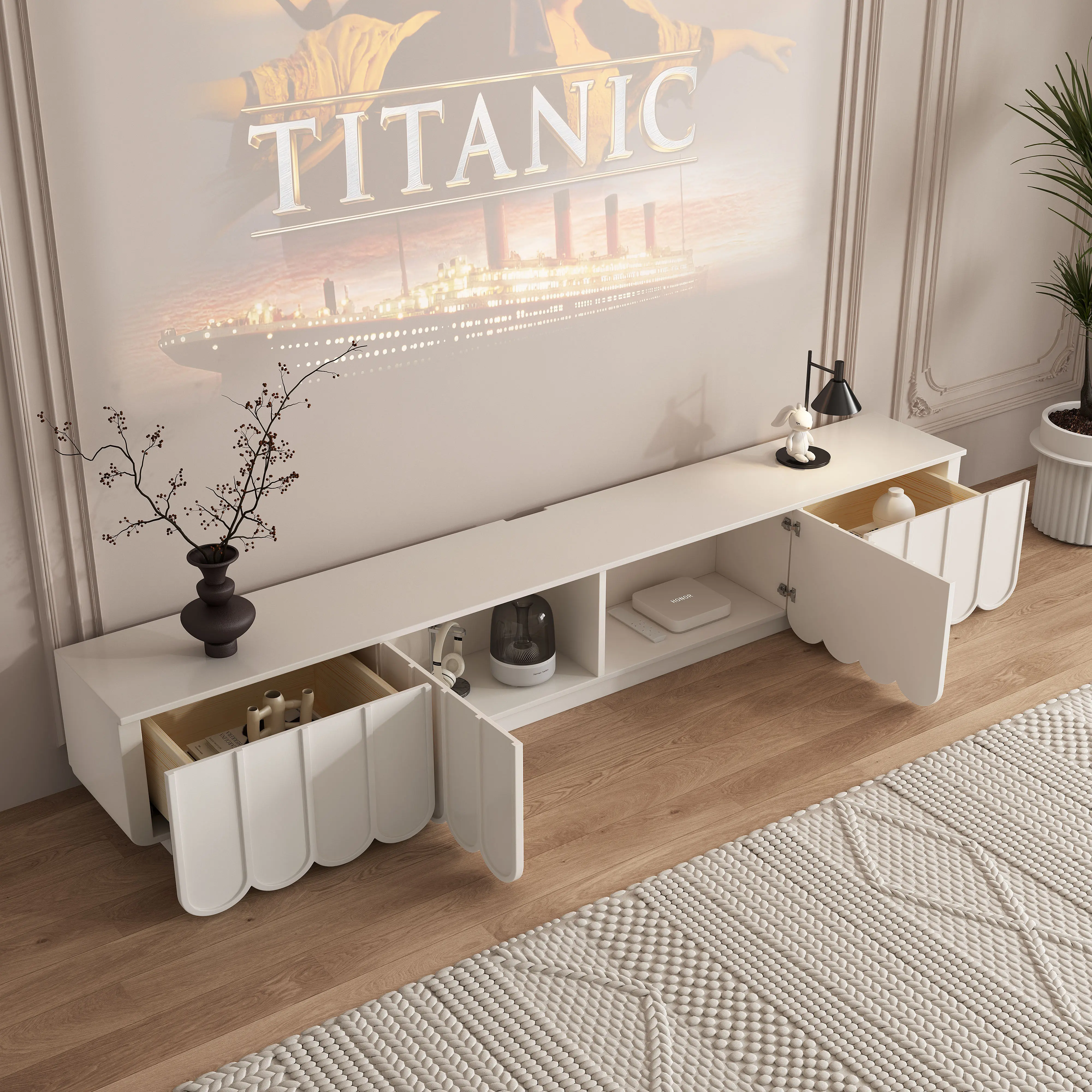 Design Modern Tv Cabinet Inter - Interior Design White And Wood ulasan dan harga