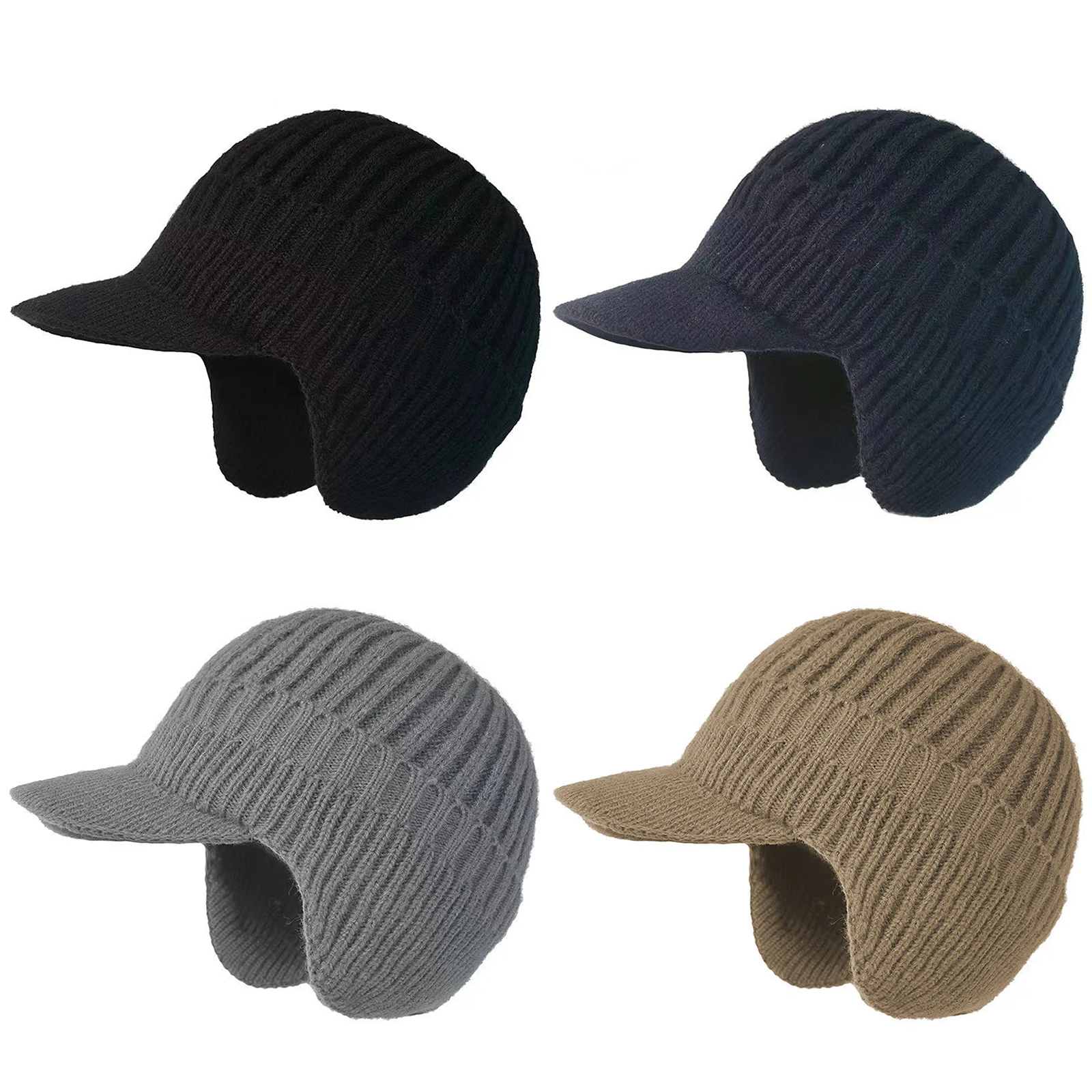 AliExpress NONE Winter Knitted Hat For Men Women Outdoor Cycling Ear Protection Warmth Peaked Cap Casual Fashion Sunhat Elastic Knitted Hat