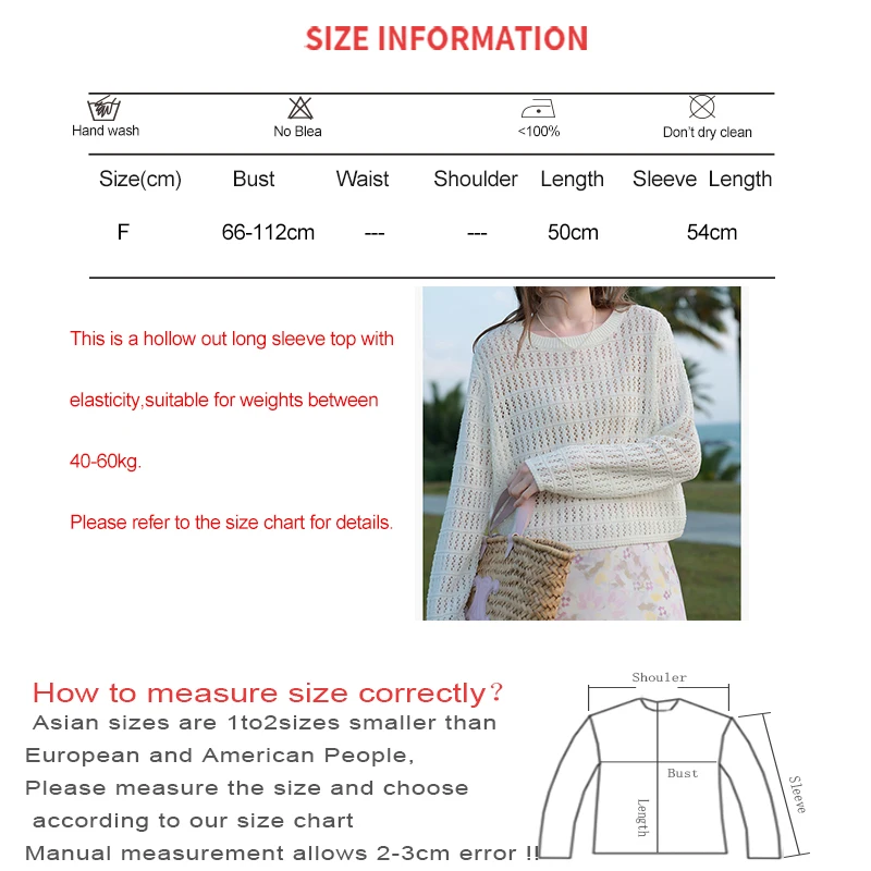 HELIAR Women Spring Hollow Out Sexy Knit Shirt Long Sleeve Loose Casual Top Beach Solid Y2k Pullovers Streetwear T-shirt Summer