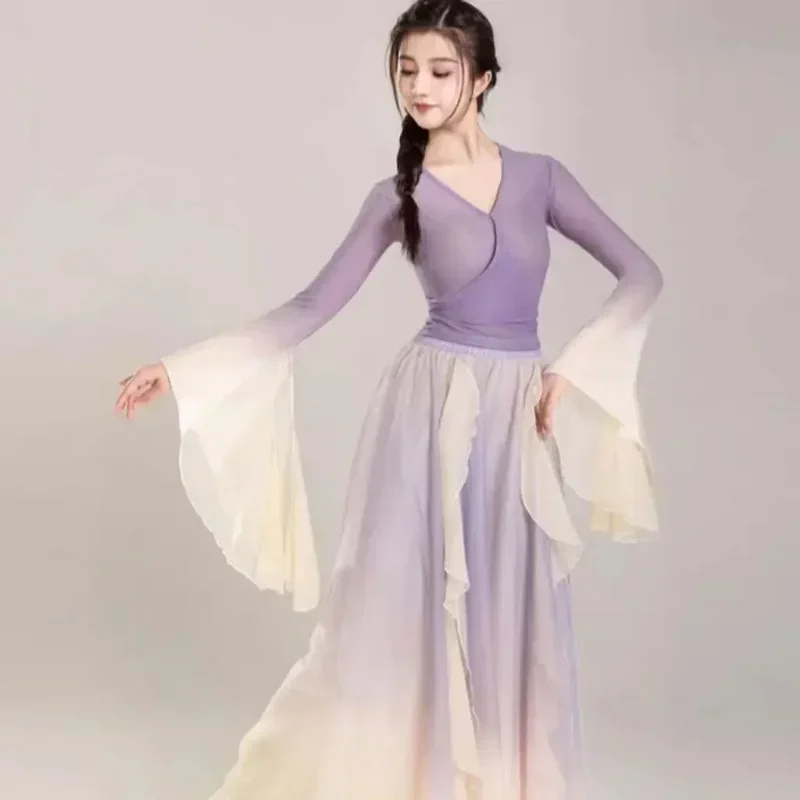 Classical dance costume fairy suit daily practice dress loose and flowing thin gauze Chinese dance performance costume