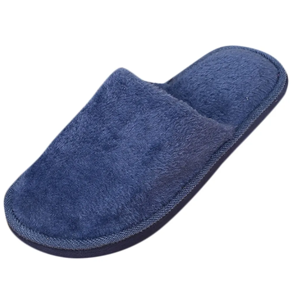 Men's Winter Slipper Warm Bedroom Shoes Home Floor Thick Soft Non-Slip Solid Color Comfy Indoors Bedroom Slip Plush Shoes