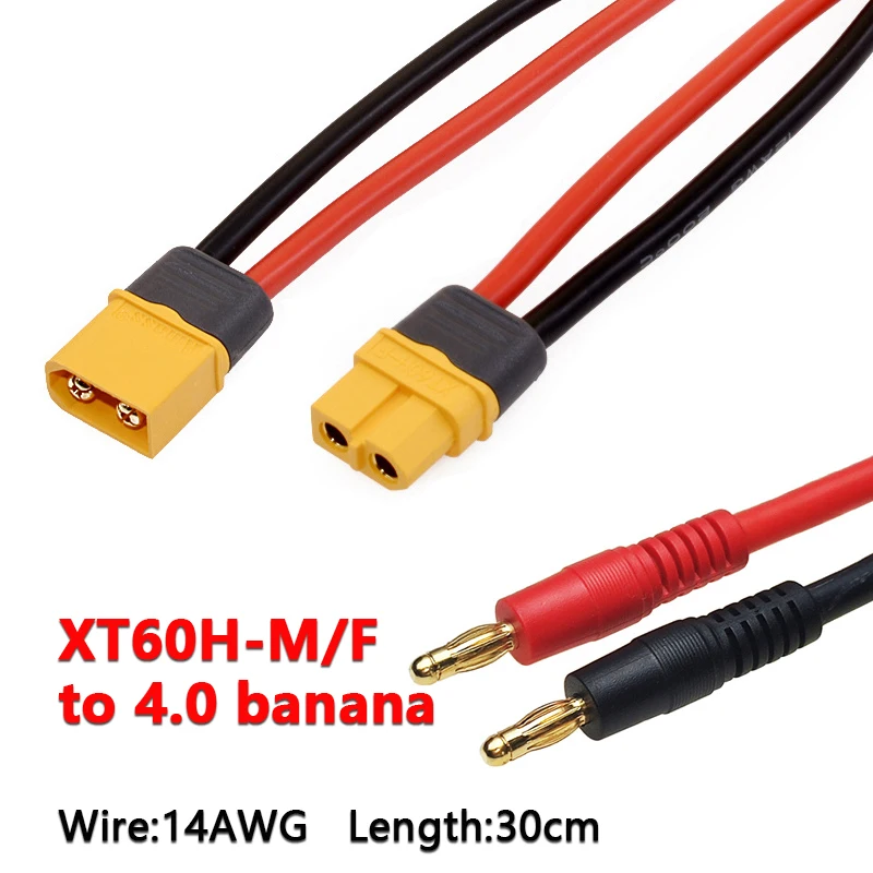 4mm Banana Plugs to XT60H Male Female Connector Plug Battery Charge Lead Adapter Cable for RC Helicopter Quadcopter Lipo Battery