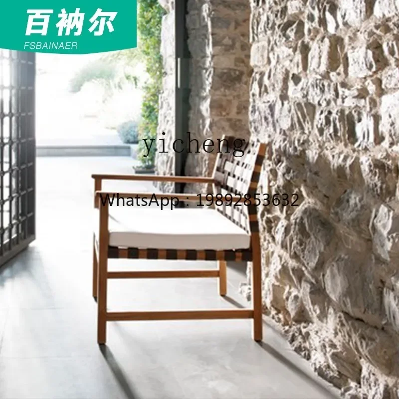 YZ8Villa Balcony Rattan Chair Single Rocking Chair Teak B & B Leisure Chair
