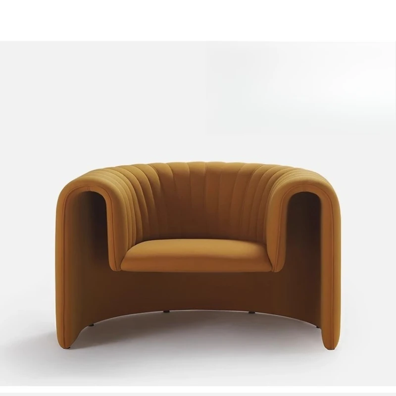 

Italian minimalist single sofa chair creative leisure chair pumpkin U-shaped single chair living room wrought iron light luxury