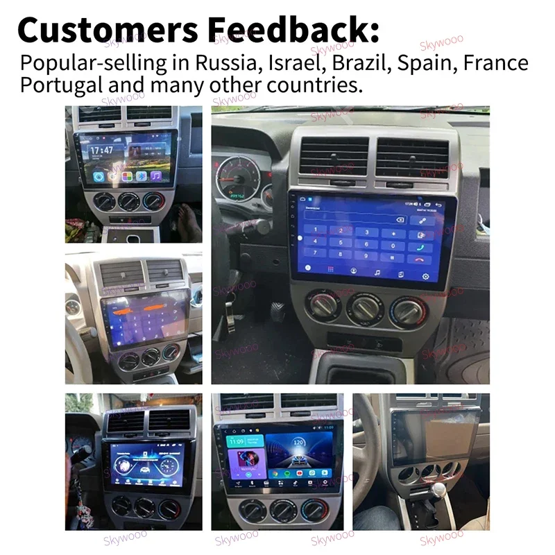 Reproductor Multimedia de coche Carplay para Jeep Compass MK Patriot 2006-2010 Radio 2 Din Android pantalla estéreo GPS Autoradio unidad principal