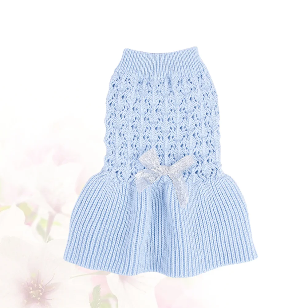 

1Pcs Pet Dog Puppy Small Breed Sweater Dress Wool Checked Blazer Spring Comfortable Lovely Two-Legged Clothing Blue Size S