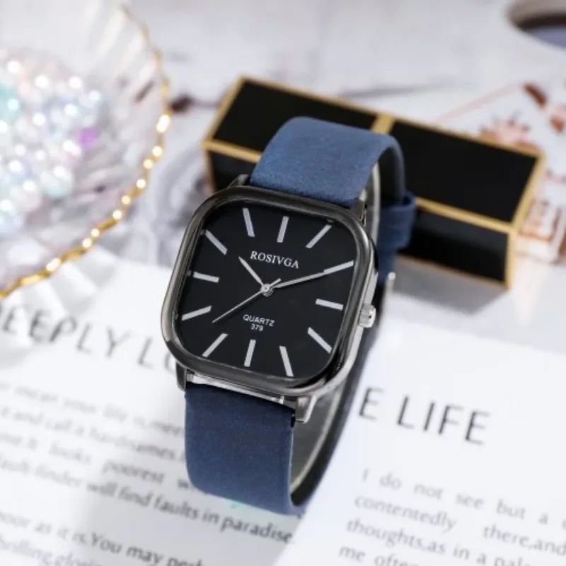 Brand Women Quartz Watch Leather Strap Korean Simple Square Dial Wristwatch Reloj Mujer Luxury Women Watches Dropshipping