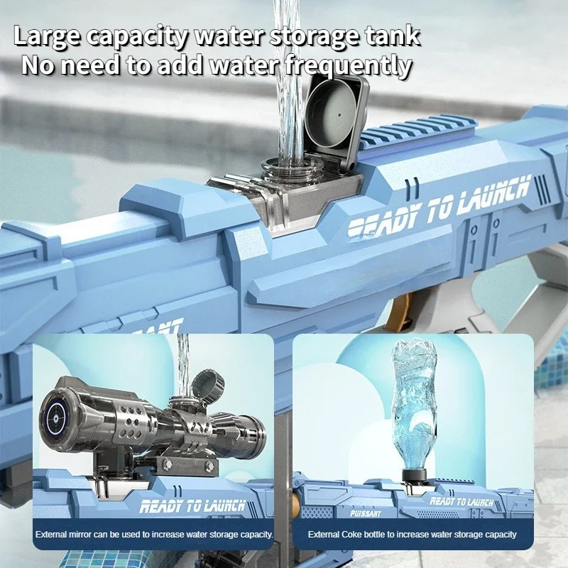 Pistolet à eau électrique haute pression pour enfants, jouets d'été en plein air, plage, piscine, jeux de combat, absorbe l'eau automatique, cadeaux