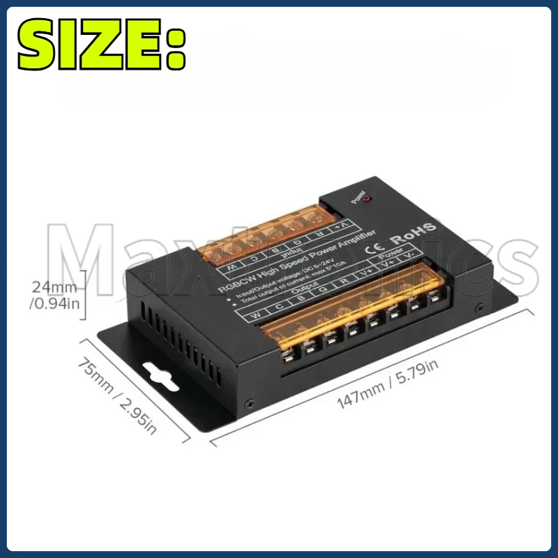 NEW RGBW/RGBCW High Speed Power Signal Amplifier 4/5Channels DC5/12/24V 40/50A Data Repeater for 5050 RGB+CCT LED Strip Lights