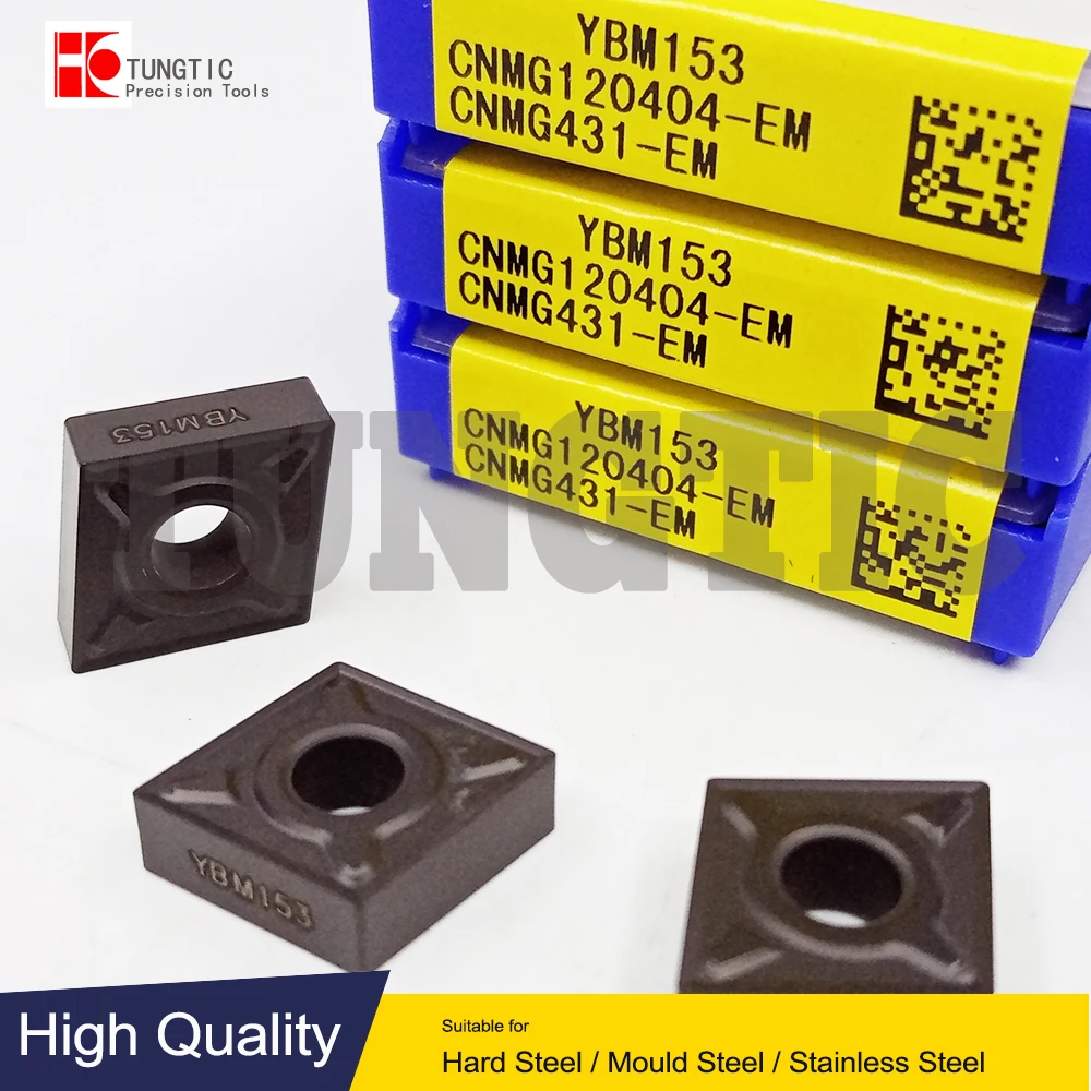 

CNMG120404-EM YBM153 YBG202 YBG205 CNMG431-EM Токарные режущие инструменты для токарных станков Двусторонняя негативная средне-средняя обработка