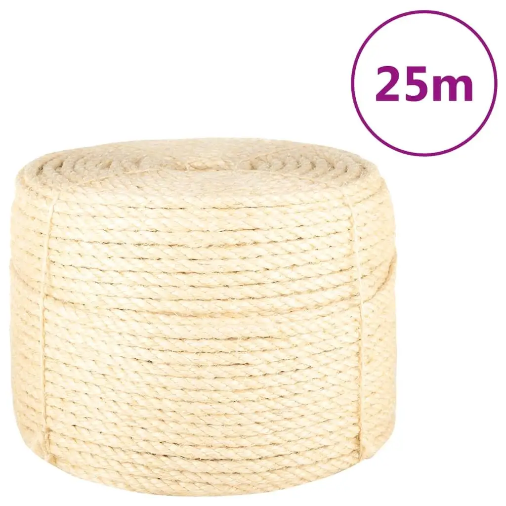 100% Natural Sisal Rope 10mm - 25m, Durable and Eco-Friendly for Crafts & Gardening