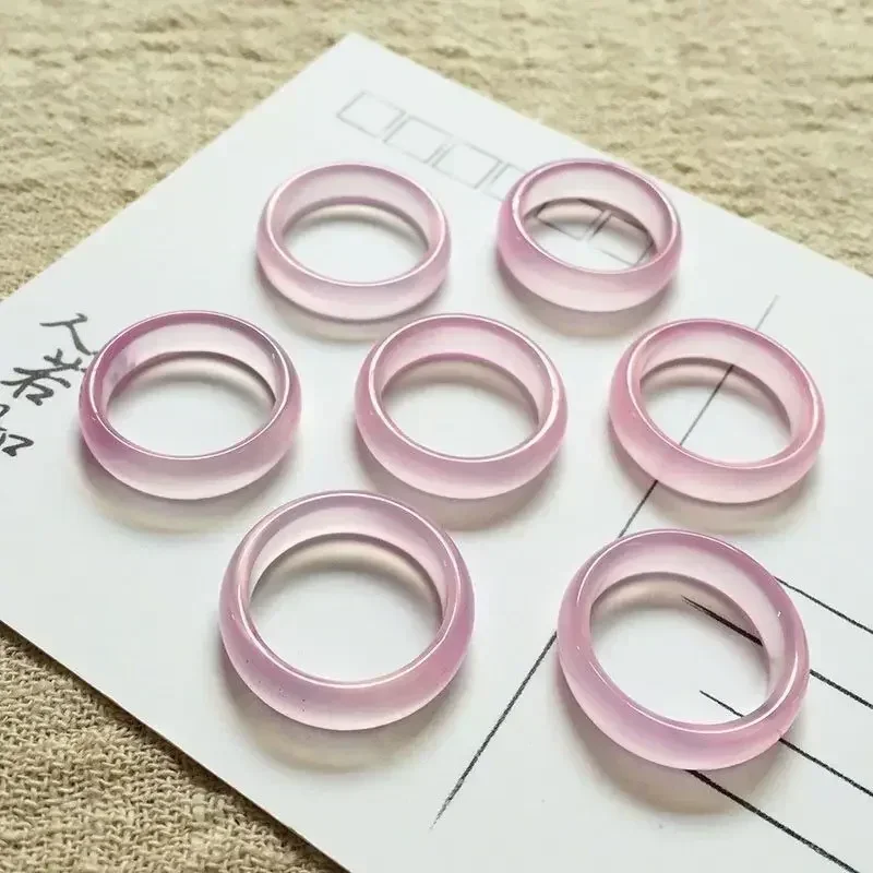 Natural Chalcedony Agate Ring Chinese Vintage Rings for Women\'s Fashion Ring Fashion Jewelry Couple Ring Gift Charm Jewelry