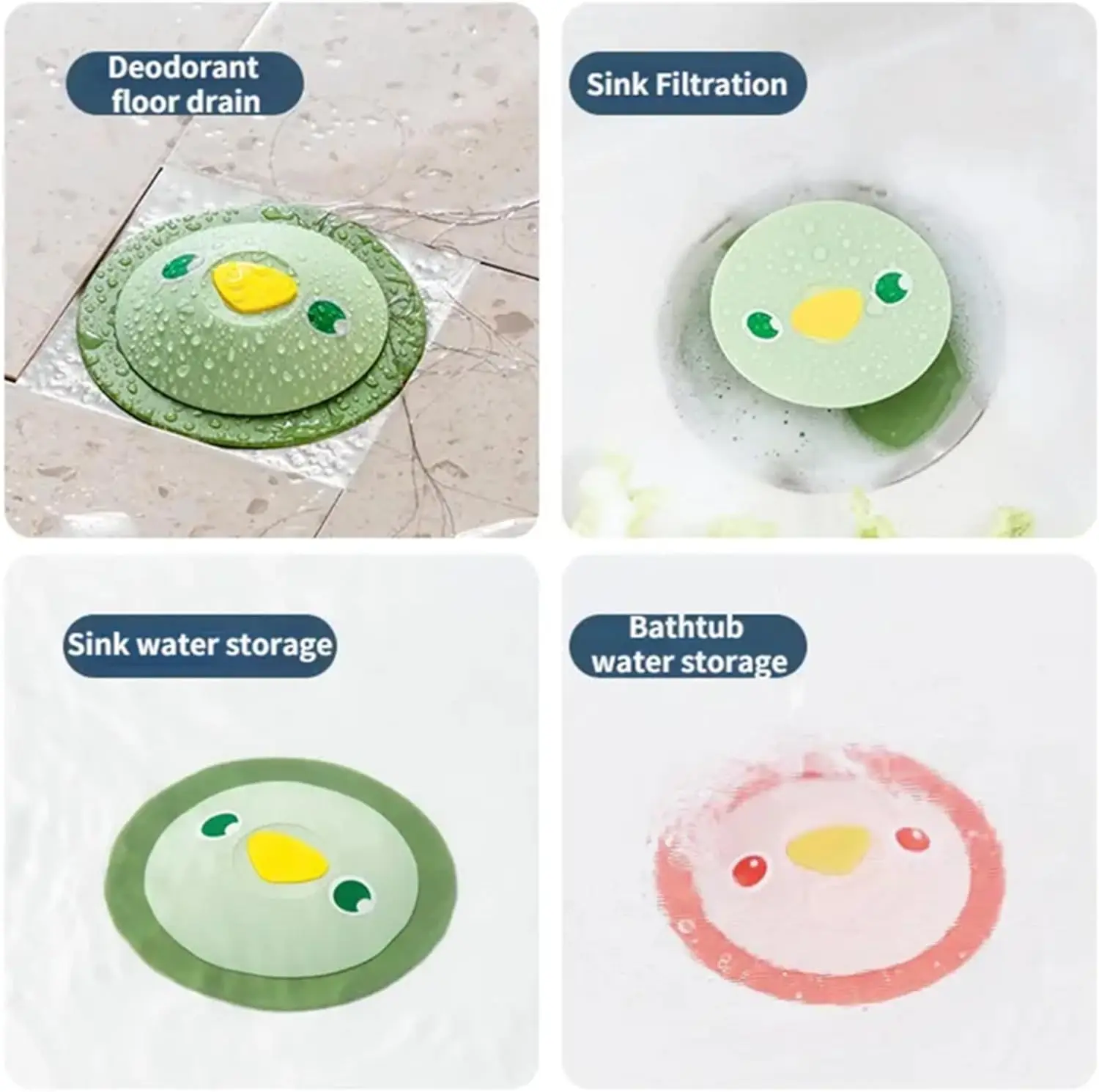 Kitchen Anti-odor Floor Drain Press Filter Bathroom Toilet Anti-clogging Silicone Flying Saucer Bouncing Floor Drain Cover