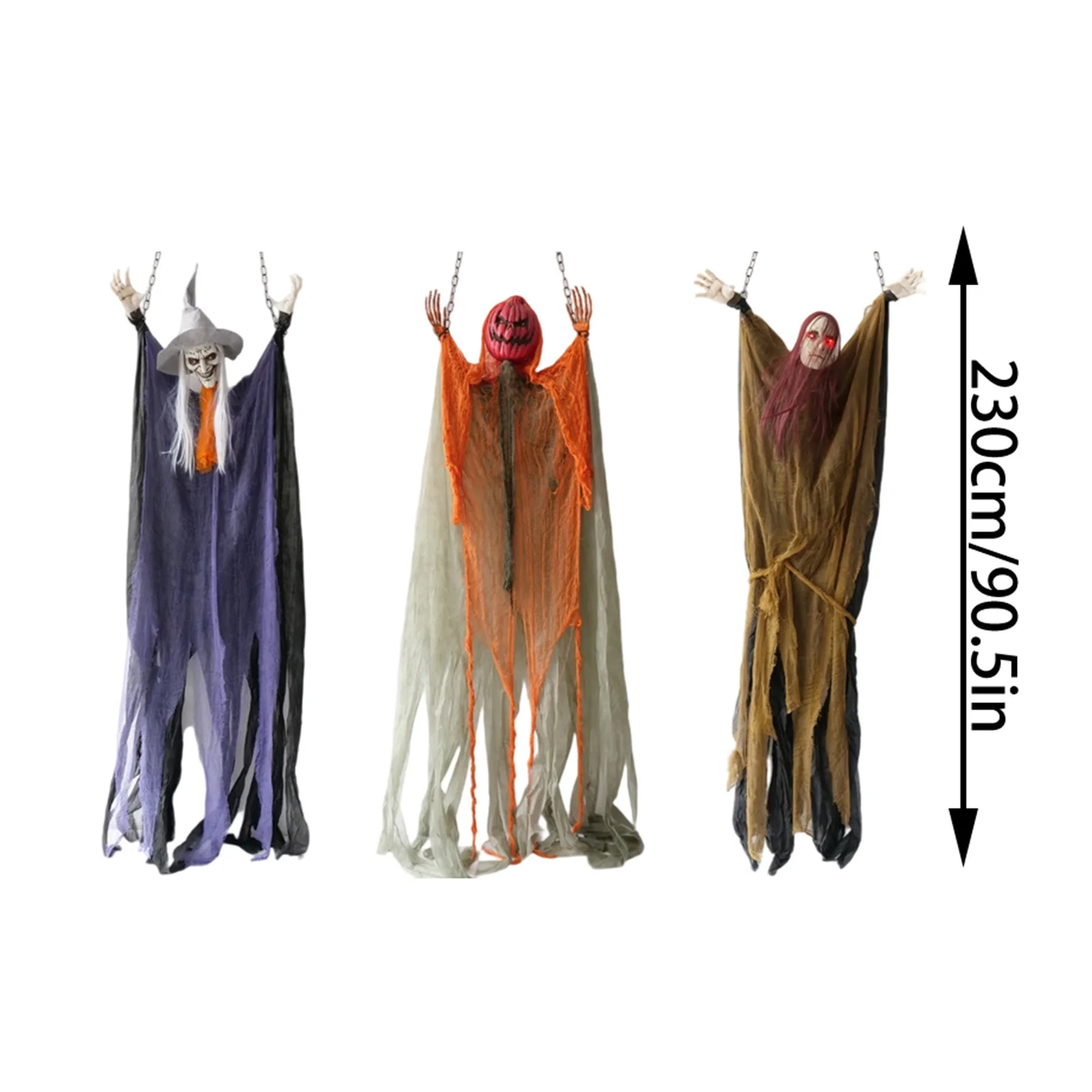 لجميع القديسين توهج كبير الساحرة الديكور الدعائم عطلة حفلة منزل مسكون جو لوازم قلادة باب المنزل