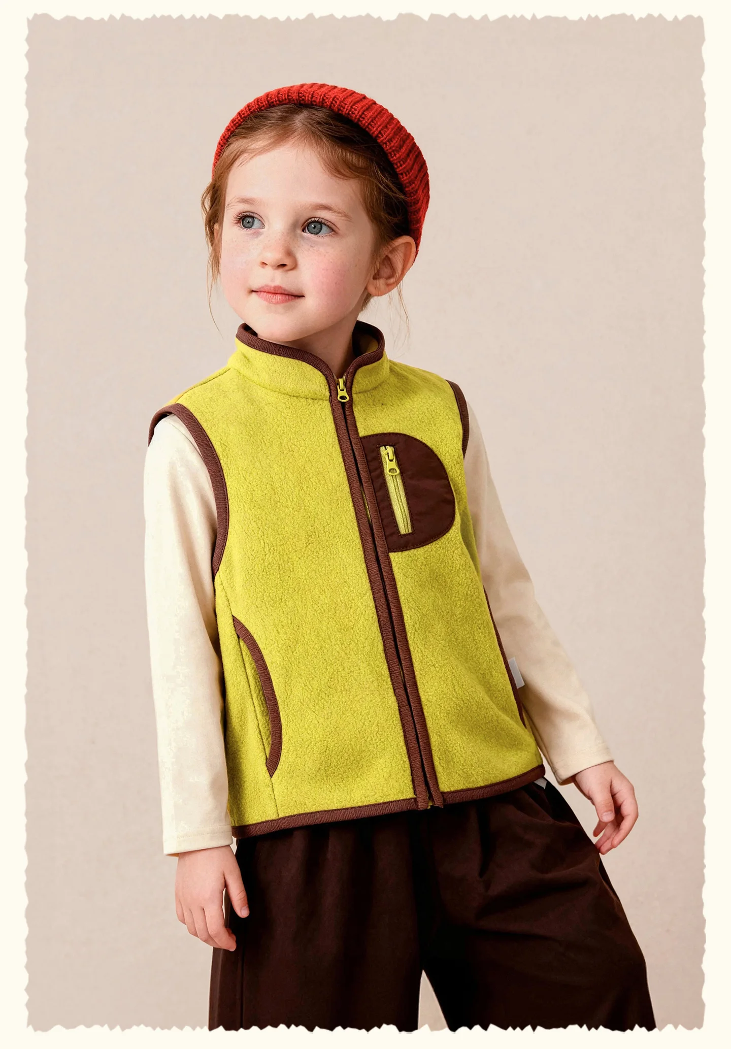 Amila 2026 Herbst Neue Kinder-Polarfleece-Weste Vielseitig Warm Farbblock Weich Bequem Gemütlich Stilvoll Tägliche Mode-Weste – Detail 17