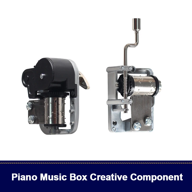 Mini Hand Cranking Music Movement Five Songs Choice DIY Music Box Home Decorative Collectibles Mechanical Hand Crank Music Box