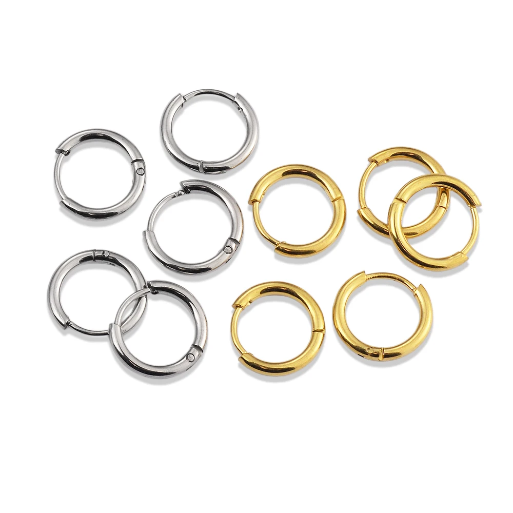 Großhandel 10 Stück/Los (5 Paare) Edelstahl 2mm Draht-Creolen Damen-Ohrringe Herren-Punk-Hiphop-Schmuck Geschenke Modeschmuck – Detail 2