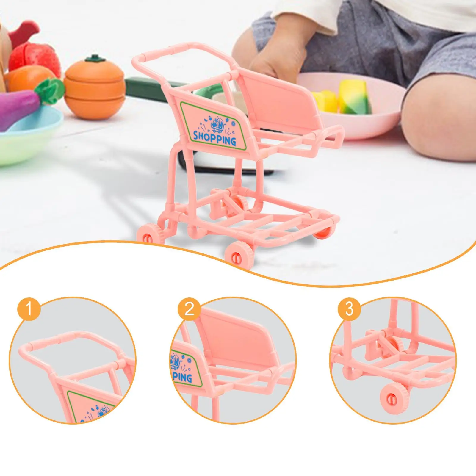 Chariot de courses interactif pour enfants, créatif et amusant, chariot de développement, supermarché, jouet d'apprentissage précoce, cadeau pour garçons et filles