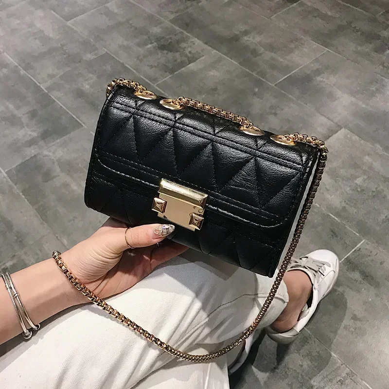 Luxury Handbags Fashion 2020 Fashion Women Leather Messenger Shoulder For Daily Designer Female Crossbody Bag Lock Black