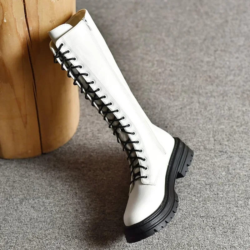Damskie buty za udo czarne modne czarne Punk Goth seksowne damskie buty na platformie buty motocyklowe damskie buty na obcasie duże rozmiary 43