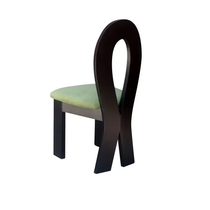 

French retro solid wood dining home simple solid wood back chair makeup study silent mermaid chair.