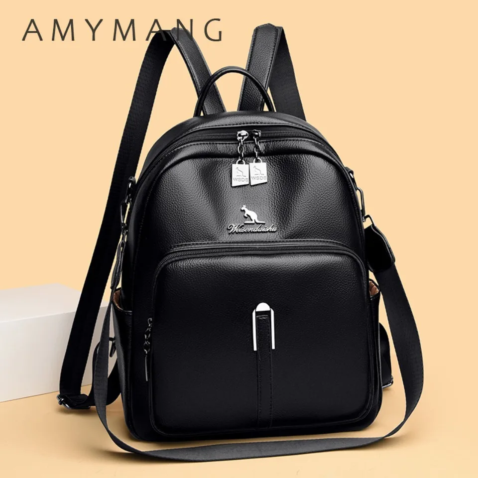 Soft Leather Women BackPack Designer Casual Bagpack Female Travel Rucksack Large Capacity Student School Shoulder Bag Back Pack